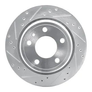 R1 Concepts EDZ-31025L Brake Rotor Drilled and Slotted Silver